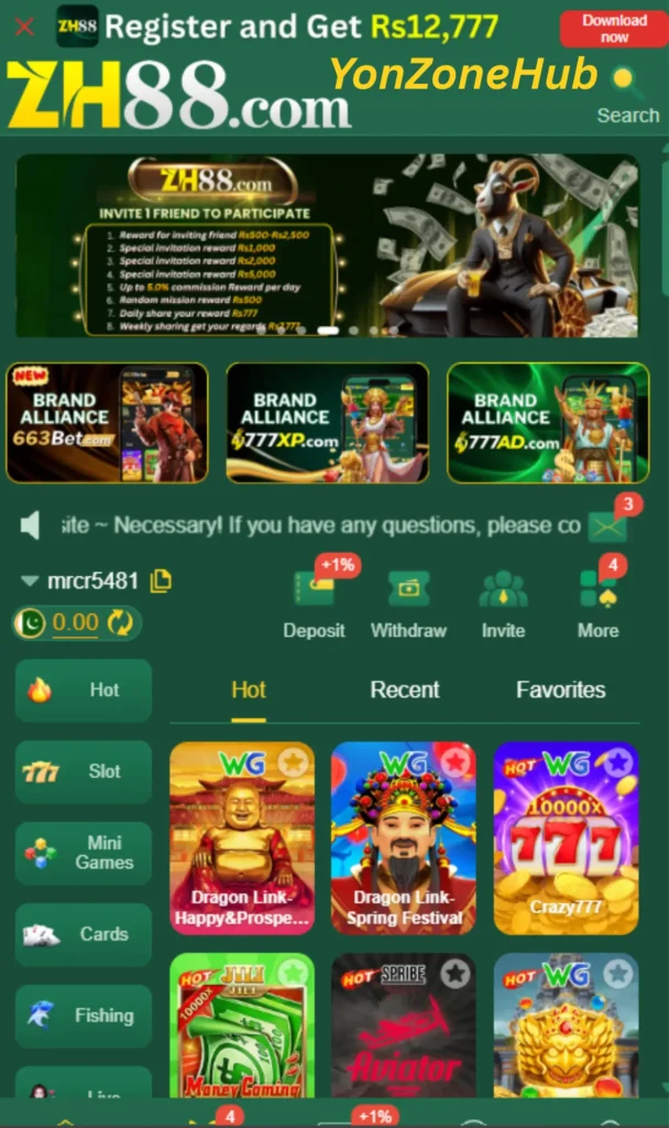 zh88 bonus offers